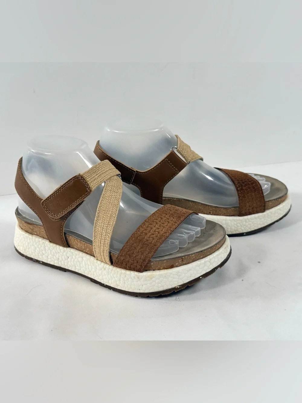 OTBT Brown and Beige SIERRA sling back Platform Sandals size 7
